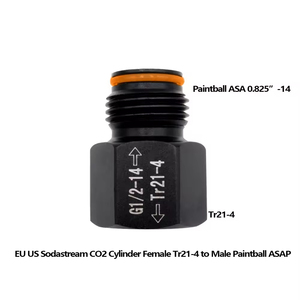 Adaptador de Conexión Personalizable de Aleación de Aluminio para CO2, Conector Hembra Tr21-4 a Macho G1/2-14 para Cilindro Sodastream, Tanque ASA, OEM - Product Image 2