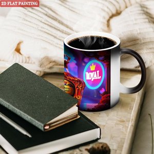 Four Seasons Home Office Universal Mug Frosted Black 11oz <b>Ceramic</b> Heat Activated <b>Cup</b> - Product Image 3