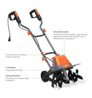 Vente en gros de motoculteur manuel Leo LET46-A pour jardin, lame rotative électrique antirouille, 1800W, largeur de travail de 46 cm, certifié CE GS, pour la ferme