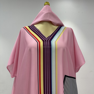 <span class=keywords><strong>Robe</strong></span> africaine sur mesure en tissu <span class=keywords><strong>wax</strong></span> Dashiki à col en V, longueur ras du sol, avec foulard, pour l'église, soirée, cérémonie, haute qualité - Product Image 4