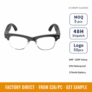 Gafas Inteligentes de Media Montura con Cámara HD de 8MP para Inspección en el Hogar, Comando de Voz en Tiempo Real, Envío en 48 Horas, Venta al por Mayor Disponible - Product Image 1