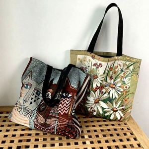 <b>Canvas</b> Lining Tote Bag Portable Fashion Design European American Printed <b>Canvas</b> Tote <b>Canvas</b> Mom Tote Bag Large Capacity - Product Image 1