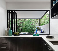 Ventanas y Puertas Corredizas Dobles de Aluminio Estándar Australiano con Persiana Integrada, Diseño Moderno, Apertura Horizontal para Uso en Hoteles