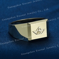 Prix d'usine, argent S925 hautement poli, or massif jaune 10K 14K 18K, logo personnalisé, bague simple hip-hop pour homme
