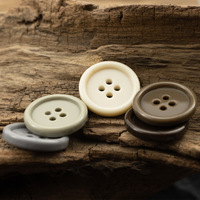 Botones de Resina Clásicos Ecológicos en Beige, Verde, Gris, Azul, Caqui, Marrón, Color Café, para Trajes, Chaquetas y Uniformes