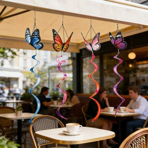 Tournesol en tissu <span class=keywords><strong>papillon</strong></span> en pouces |   Moulin à vent arc-en-ciel suspendu pour jardin <span class=keywords><strong>et</strong></span> camping |   Décorations d'art de jardin résistantes aux UV pour l'extérieur - Product Image 2