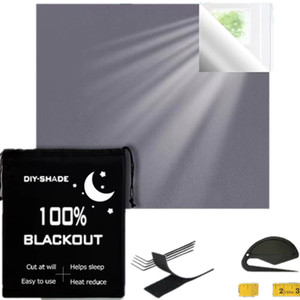 Venta caliente <span class=keywords><strong>para</strong></span> <span class=keywords><strong>Amazon</strong></span> Portable Sun Proof Cuttable Blackout Cortina 100% Poliéster Tejido Técnica Disponible en Silver Black Coa - Product Image 2