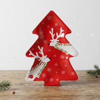 Collections d'assiettes en mélamine polyvalentes pour événements ensemble d'assiettes en mélamine personnalisées pour les vacances de Noël
