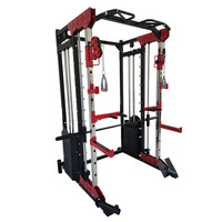 Jaula de Potencia para Entrenamiento de Fuerza con Soporte para Sentadillas Profundas y Máquina Smith de Gimnasio para Levantamiento de Pesas