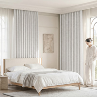 Rideaux de fenêtre ZSTARR pour le salon avec double plis froncés, en lin de luxe, occultation à 99,9 %, tissu blanc