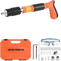 Kit de pistolet à clous pour béton industriel EXCECAR, 110 clous, 5 vitesses réglables, manuel, en acrylonitrile butadiène styrène, acier allié