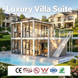 <span class=keywords><strong>Villa</strong></span> Prefabricada Modular Desmontable <span class=keywords><strong>con</strong></span> Vidrio de Piso a Techo y Terraza <span class=keywords><strong>con</strong></span> <span class=keywords><strong>Piscina</strong></span> Infinita para Alquiler Turístico de Alta Gama - Product Image 2
