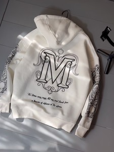 420 GSM Y2K Trắng Hoodies cá nhân tùy chỉnh 3D thêu đường phố mặc quá khổ dày trùm đầu áo 100% cotton dệt - Product Image 3