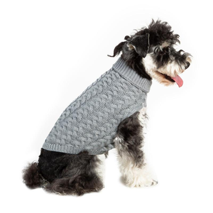C068 Hot Sale Elegant <b>Dog</b> Sweater Pure Color Keep Warm Cable Knit Winter <b>Clothes</b> Decorative Modern Classic Cute <b>Design</b> 8 Colors - Product Image 3