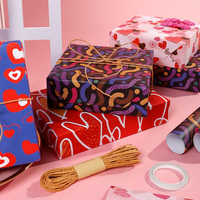 Papier d'emballage cadeau d'anniversaire en papier kraft couché 80g jetable, personnalisable, pour l'emballage en gros