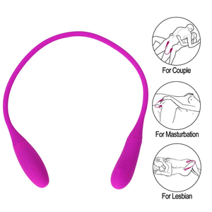 Vibrador de silicona de <span class=keywords><strong>doble</strong></span> cabeza con consolador <span class=keywords><strong>doble</strong></span> para vibrador de huevos conveniente anal lésbico - Product Image 2