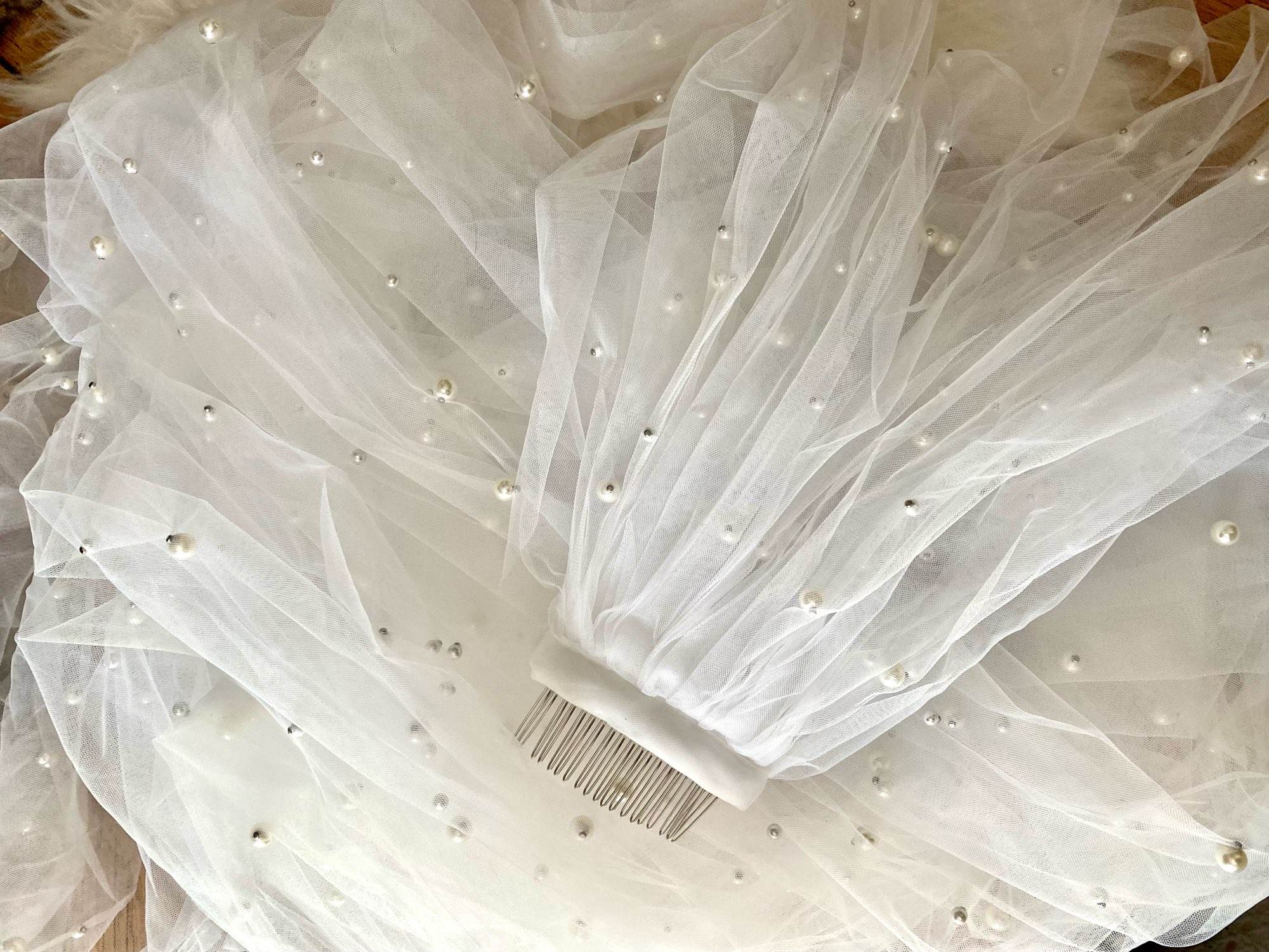 pearl edged cathedral veil