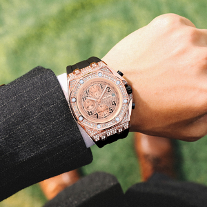 Reloj Vintage personalizado con incrustaciones <span class=keywords><strong>de</strong></span> diamantes con función <span class=keywords><strong>de</strong></span> sincronización <span class=keywords><strong>de</strong></span> esfera <span class=keywords><strong>grande</strong></span> reloj <span class=keywords><strong>de</strong></span> cuarzo luminoso relojes <span class=keywords><strong>de</strong></span> hombre <span class=keywords><strong>de</strong></span> alta calidad - Product Image 6