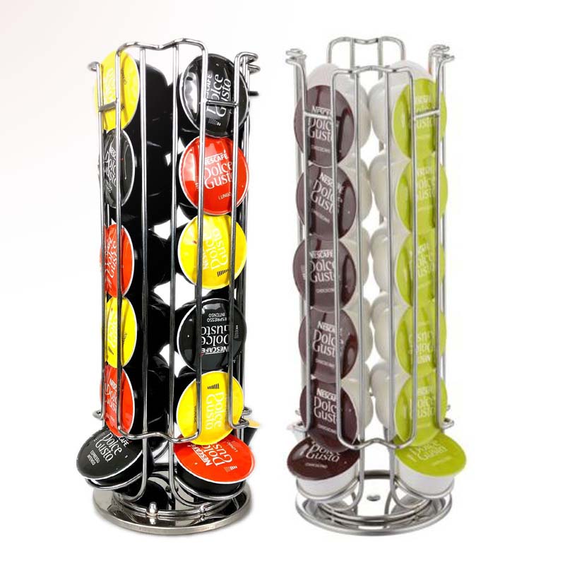 Dolce Gusto Rotierende Kaffee Ständer Pad Halter Kapsel-Halter Chrom Modern Dolce Gusto Rotierende Kaffee Ständer Pad Halter Kapsel-Halter Chrom Modern