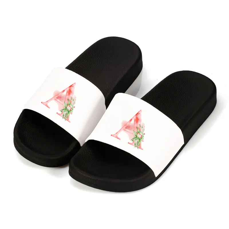 Nicecin-Sandalias con estampado de Letras A la Z para mujer, zapatillas con plantilla de EVA A la moda para interiores, zapatos deslizantes