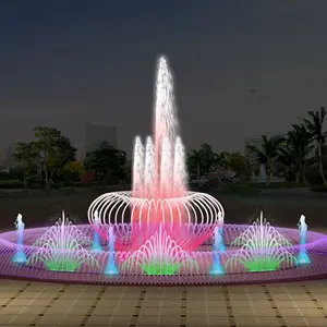 Outdoor Stainless Steel Pond Fountains Colorful Dancing Fountain Led RGB DMX512 Water Music Fountain