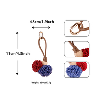 Ornement en cuir minimaliste à double pompon, Service personnalisé pour les fournisseurs, Breloque de sac Boston, Décoration d'entrée, Pendentif pour trousse de maquillage, Italiano