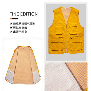 Outdoor Sports Vest Multi Pocket Polyester Mesh Back Lightweight Work Uniform For Camping Photography Team Use - Product Image 4