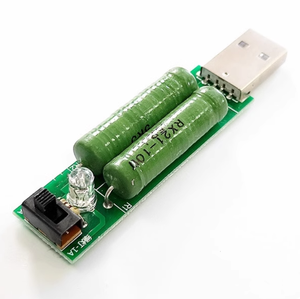 ตัวต้านทานโหลดกระแสไฟฟ้าแบบดิจิตอลขนาดเล็กพอร์ต USB 2A/1A พร้อมสวิตช์1A ไฟ <span class=keywords><strong>LED</strong></span> สีเขียว/2A - Product Image 1