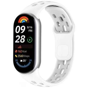 Bracelet de remplacement respirant avec boucle inversée et tête métallique pour Xiaomi Mi Band 10 Cellular - Product Image 5