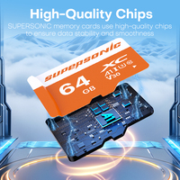 Carte Mini SD Supersonic Y620A haute vitesse 32 Go-256 Go en plastique V30 certifiée CE RoHS FCC pour téléphones et ordinateurs