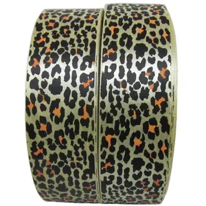 New Design Creative Bow Ribbon Hair Accessories Printed Polyester Pet Webbing Leopard Printed Webbing