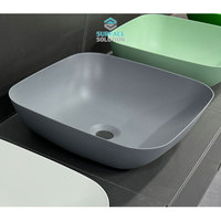 Plan de travail de salle de bain en acrylique massif de 12 mm d'épaisseur, moderne, avec drain intégré, antibactérien, écologique, résistant aux acides et à la chaleur