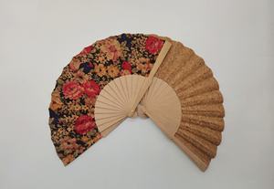 Ventilador de madera de impresión sólida personalizado respetuoso con el medio ambiente ventilador de mano de madera de corcho Material ventilador de mano de madera plegable de corcho - Product Image 6