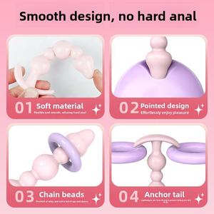 Série de bouchons anaux Secret Love OEM, perles anales, stimulation de la masturbation, jouets sexuels pour couples, Gaylee, vente en gros pour adultes, fabriqué au Fujian, TPE 100% - Product Image 4