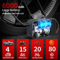 2024 New 4000mah Portable Electric Digital 150PSI Bicycle Tire Inflator Air Car Pump with Power Bank for Bikes Bicycle