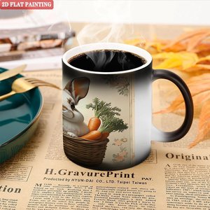 Mug créatif à révélation de chaleur, 11 oz, en céramique noire givrée, pour usage quotidien - Product Image 5