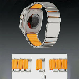 Bracelet en titane + silicone <span class=keywords><strong>pour</strong></span> Apple Watch Ultra 3 49 mm 46 mm, bracelet magnétique de luxe <span class=keywords><strong>pour</strong></span> séries 11 10 9 8 7 6 5 SE - Product Image 6