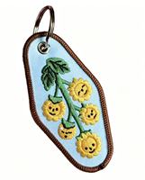 Vigreat Custom Schattig Fruit Borduurwerk Sleutelhanger Op Maat Vorm Tas Aanhangsel voor Feestartikelen Druif Cartoon Geweven Stof Sleutelhanger