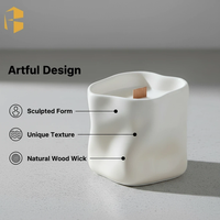 Pot à bougie en céramique personnalisable de forme libre FUBEI LIVING |   Vase à bougie de forme irrégulière, logo et emballage personnalisés