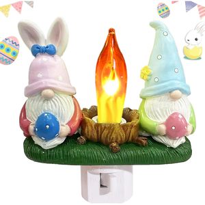 Gnomes Campfire Nightlight <b>Led</b> Plug In Wall Lamp Easter Decor With Eggs Mushroom Shape Color Changing Bedroom Light - Product Image 1