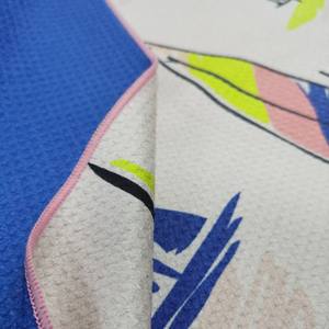 Waffle In poliestere riciclato In microfibra stampato 80*160cm In borsa telo mare grande senza sabbia - Product Image 5