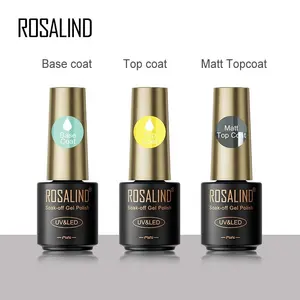ROSALIND Private Label Oem Custom Logo 7ml No Wipe Matte Effect Gel Nail Polish Uv/led Matt Top Coat For Nail Art Salon