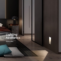 Éclairage d'escalier encastré Intérieur Détecteur de mouvement intelligent Lumière d'escalier Lumière d'étape LED sans cadre
