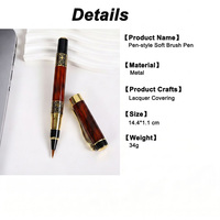 Bolígrafo de Lujo con Punta de Pincel Suave, Recargable, Metálico, para Caligrafía, Punta Fina, Negro, para Escribir, Dibujar, Firmar, Material de Arte y Papelería