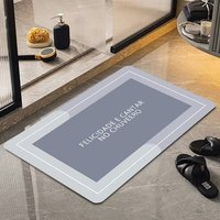 Tapis de bain en velours de cristal ultra doux, antidérapant, avec endos en caoutchouc, super absorbant, séchage rapide, tapis de sol écologique pour salle de bain