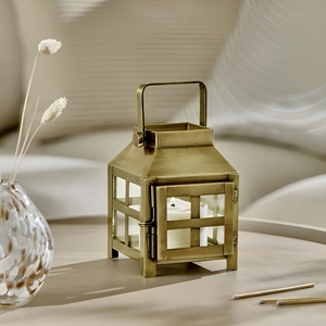 Wholesale Brass Antique Mini Metal Candle Holder <b>Lantern</b> for Home Tabletop Decoration - Product Image 1