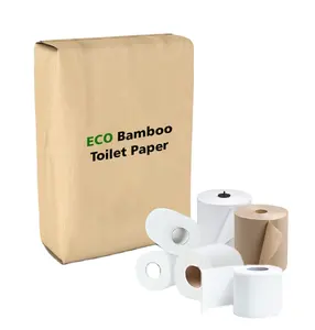 Биоразлагаемая 3-слойная Туалетная ткань, оптовая продажа, рулон туалетной бумаги из древесной массы с тиснением для ванной комнаты