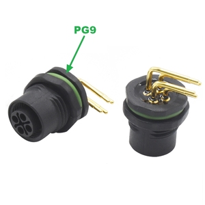 Kết nối không thấm nước Thông Tư công nghiệp điện Angled bảng điều chỉnh gắn vách ngăn nữ ổ cắm M12 kết nối <span class=keywords><strong>4</strong></span> pin S mã - Product Image 3