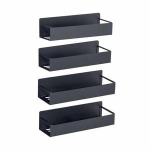 Kitchen Spice Organizer Double Tier 4 Pack Metal Black Wall Mounted Fridge Magnetic Spice <strong>Racks</strong> for Refrigerator - Product Image 5