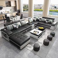 Hochwertiges Luxus 7-Sitzer Modulares Sofa-Set Multifunktionales Wohnzimmer Ecksofa U-förmiges Sektionalsofa